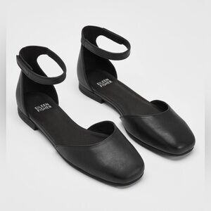 Eileen Fisher Sue Leather Ankle Strap Flat